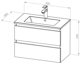 Base mobile STELLA 70 con lavabo