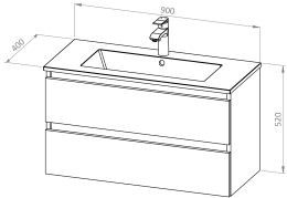 Base mobile STELLA 90 con lavabo