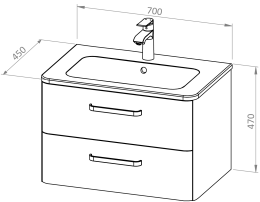 Base mobile CHARM 70 con lavabo