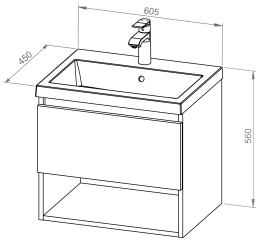 Base mobile BASIC PLUS 60 con lavabo