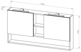 Mobile pensile ASTRA 120 con specchio