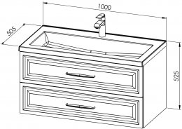 Base mobile VINTAGE 100 con lavabo