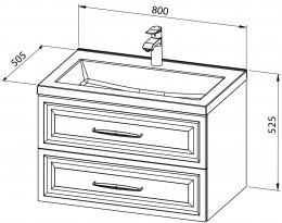 Base mobile VINTAGE 80 con lavabo