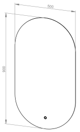 Specchio LYRA 50 con illuminazione ambientale LED e riscaldatore antiappannamento