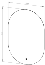 Specchio LYRA 60 con illuminazione ambientale LED e riscaldatore antiappannamento