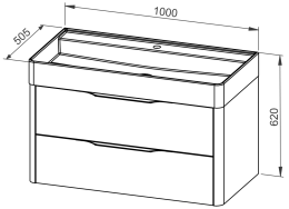 Base mobile ARDEA 100 con lavabo