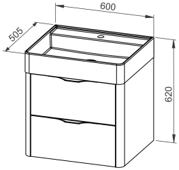 Base mobile ARDEA 60 con lavabo