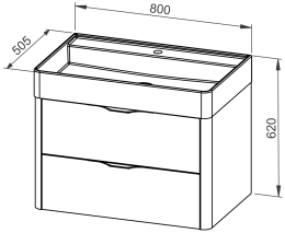 Base mobile ARDEA 80 con lavabo