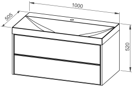 Base mobile MYRA 100 con lavabo