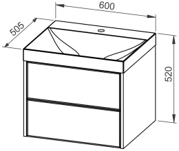 Base mobile MYRA 60 con lavabo