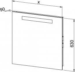 Specchio con illuminazione e presa integrate